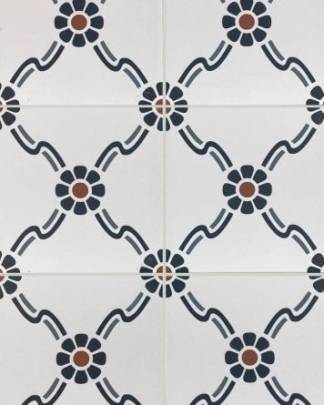 Art Nouveau Tiles Brown Cement Look 22.5x22.5 cm | 1009 Hidra Gris