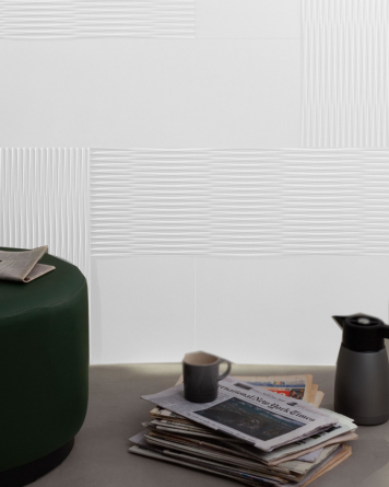 Wandfliesen Weiß 30x90 cm Dekoration | Simply Satin Zigzag