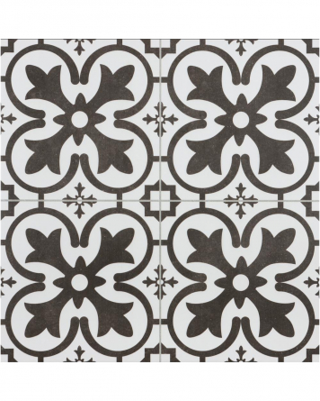 Art Nouveau Tile Black White |Boulevard Negro 45x45 cm