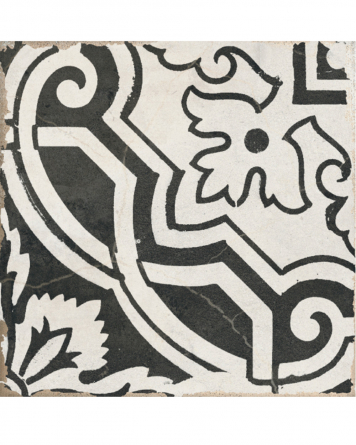 Bodenfliesen mit Orient Muster Schwarz Weiß| Savona Ornella 15x15