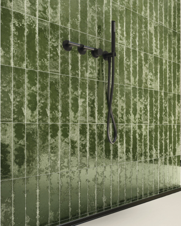 Brick Tiles Green Rustic 6.4x26 cm | WOW effect guaranteed | Pukka Crocodile Green