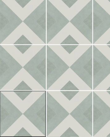 Motif tiles with squares Green White | BRIANNA COAL 15X15 cm