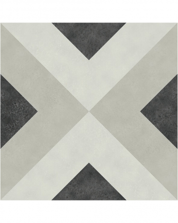 Motif tiles with squares Black White | BRIANNA COAL 15X15 cm