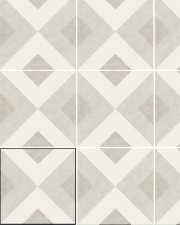 Motif tiles with squares Grey White | BRIANNA PUMICE 15X15 cm
