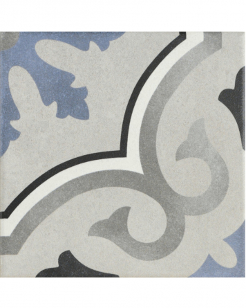 Motif tiles with art nouveau motif Blue White | Lou Lou 15x15cm