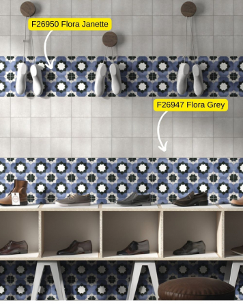 Floor tiles grey 15x15 cm concrete design | Flora Grey | Sample Shipping