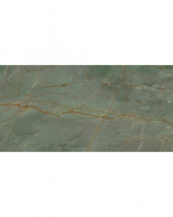 Exclusive 60x120 cm tiles in polished green with golden veins | In stock
