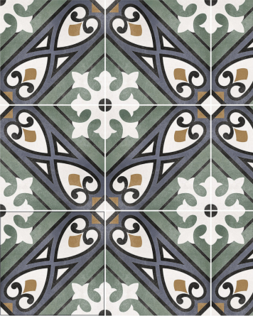 Floor tiles 15x15 cm in Art Nouveau style | Flo Mabel