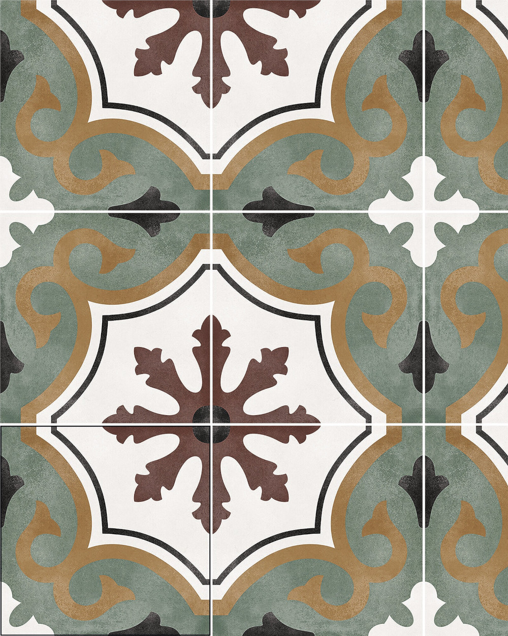 Bodenfliesen 15x15 cm Jugendstil Muster | Flo Olivia