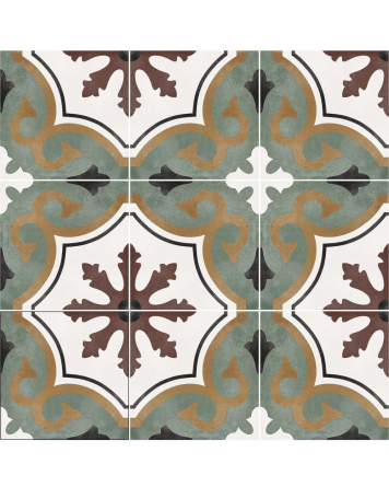 Floor tiles 15x15 cm Art Nouveau pattern | Flo Olivia