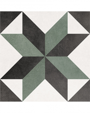 Bodenfliesen 15x15 cm mit Stern Motiv Grün | Flo Celin