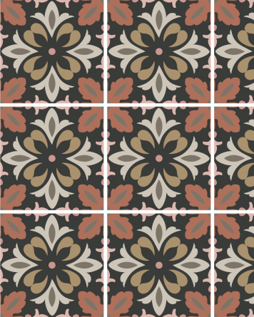 Floor tiles 15x15 cm Floral pattern| Daisy Day