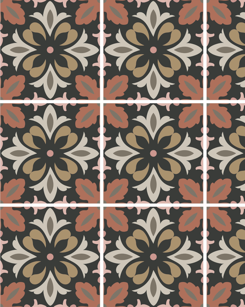 Bodenfliesen 15x15 cm Florales Muster| Daisy Day | Auffälliges Design