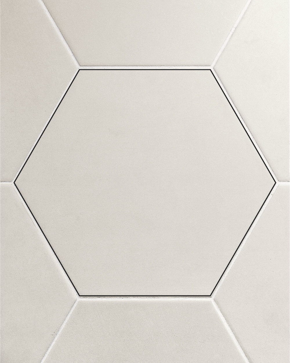 Hexagon Fliesen Pearl 23x26cm in moderner Betonoptik | Boden und Wandfliesen Sechseck Perlengrau