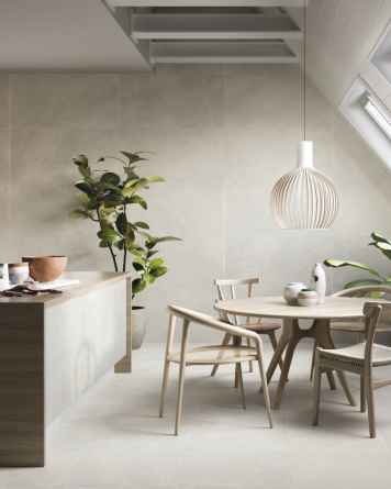 Nordic Pearl in Silber, 60x120 cm, matt, Stein-Optik