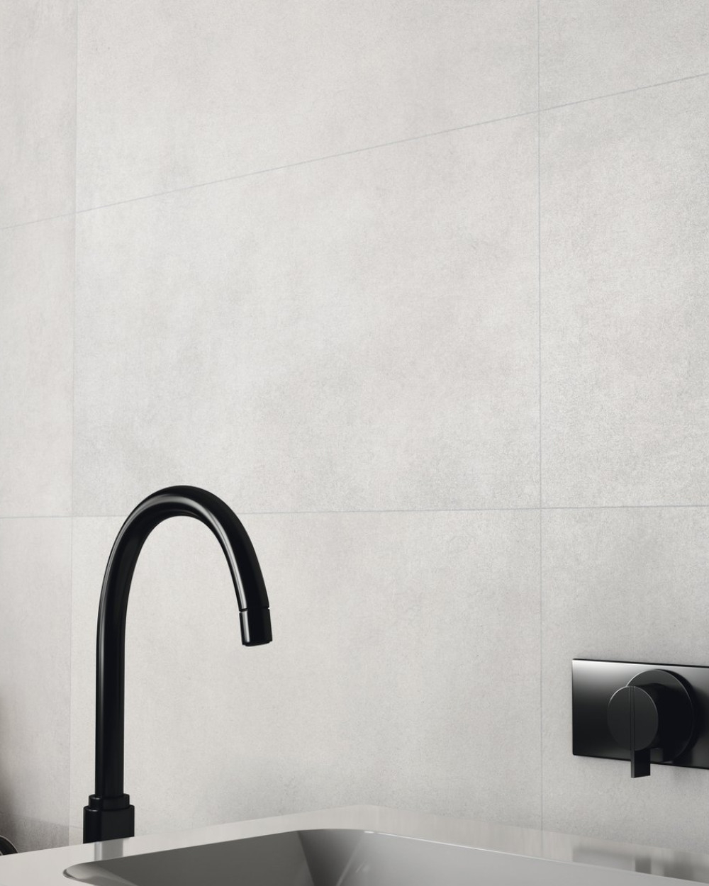 Fliese in Betonoptik Hell 60x120 cm | WORK B Bianco | MUSTERVERSAND