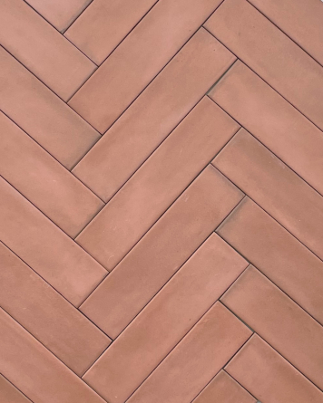 Terracotta-look tiles in brick design for floor and wall | Clay Salmon 6x24.6 cm