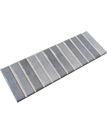 Graue Stäbchen-Wandfliese glänzend 10x30 cm
