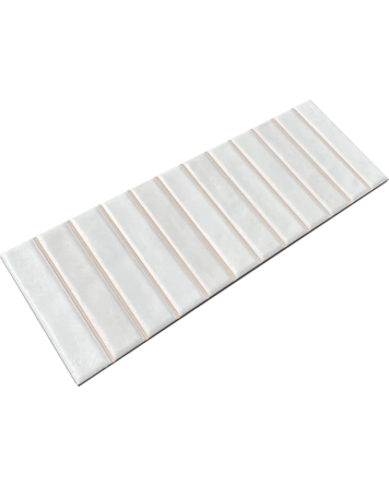 Weiße Stäbchen-Wandfliese matt 10x30 cm
