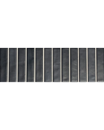 Schwarze Stäbchen-Wandfliese matt, 10x30 cm