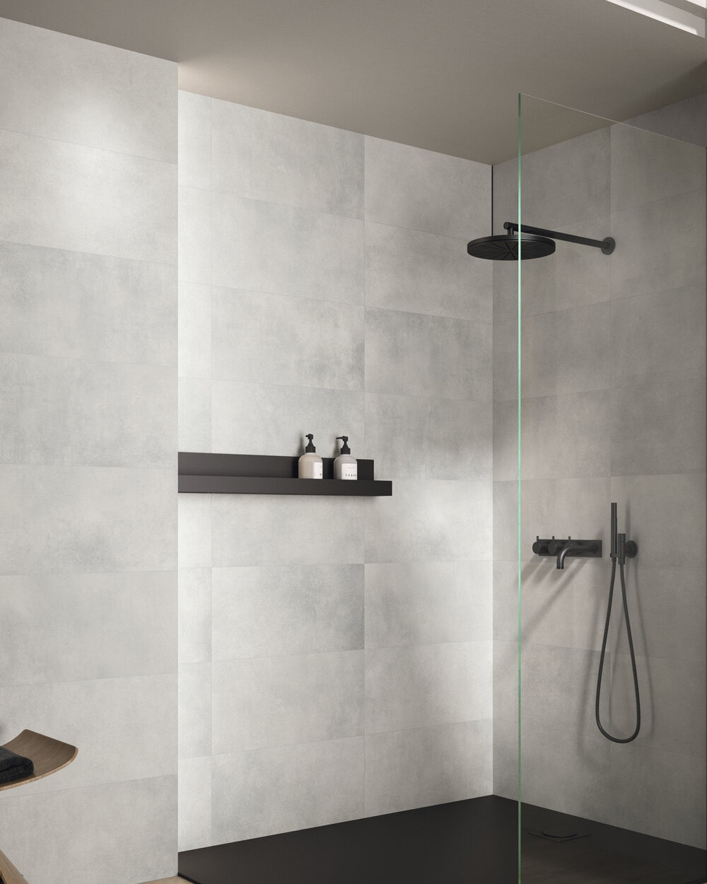 Light concrete-look tiles, 30x60 cm | Work Bianco