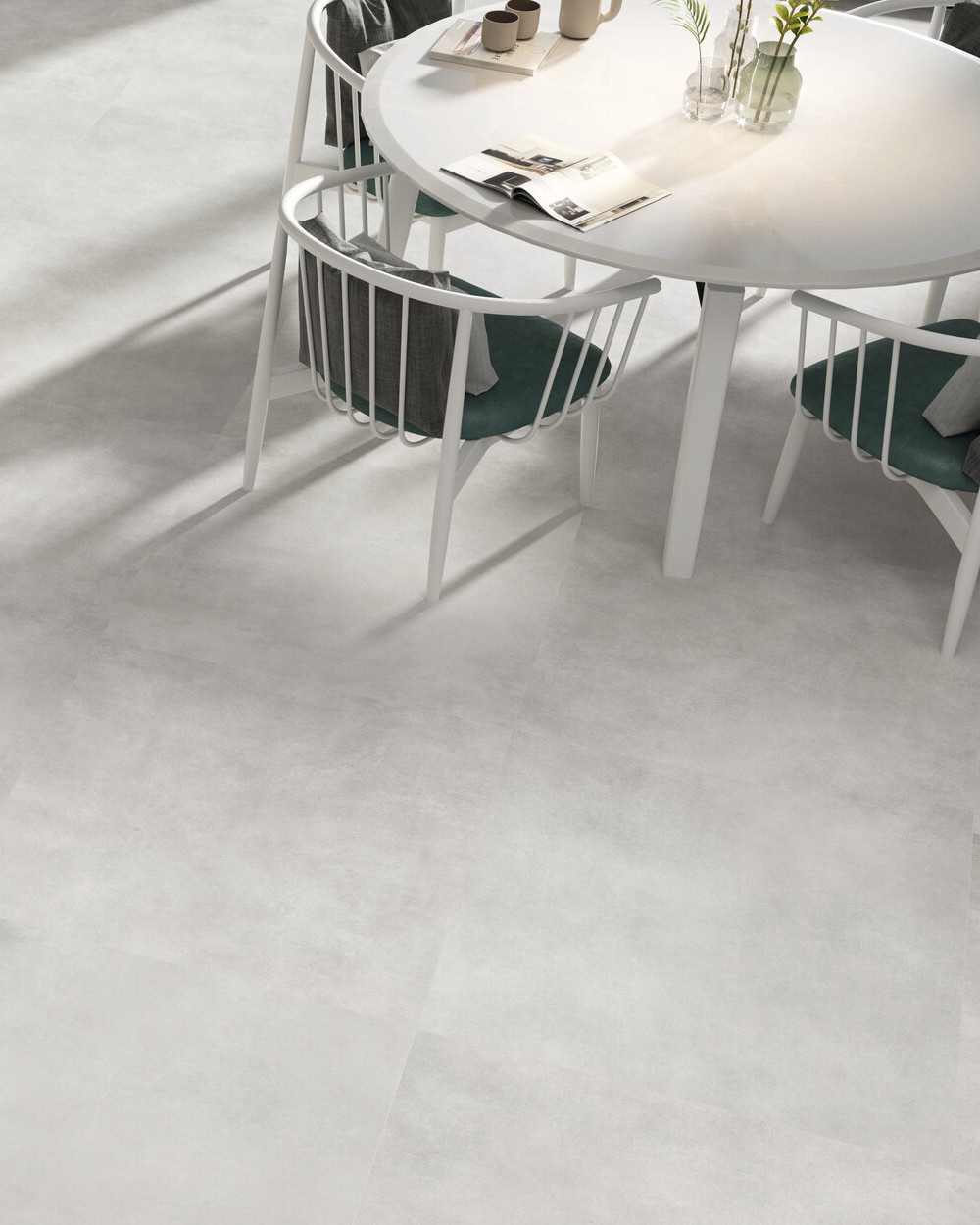 Light concrete-look tiles 60x60 | Work Bianco