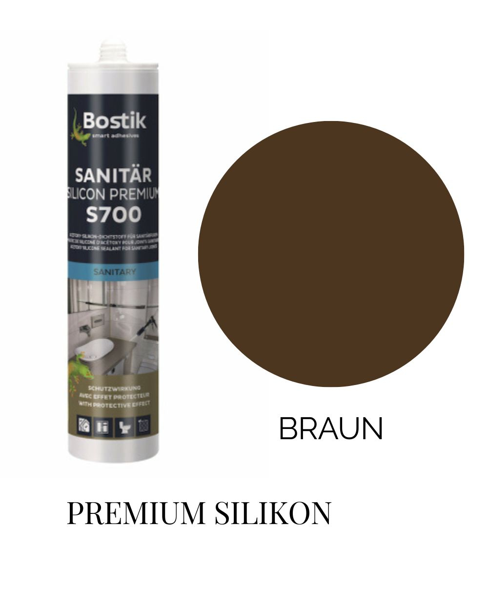 Bostik Sanitary Silicone Brown Professional 300 ml - Order high quality silicone online!
