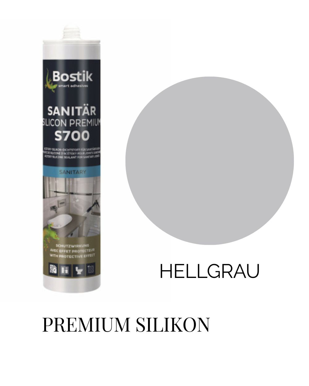 Bostik Premium Silikon Hellgrau Professional 300 ml