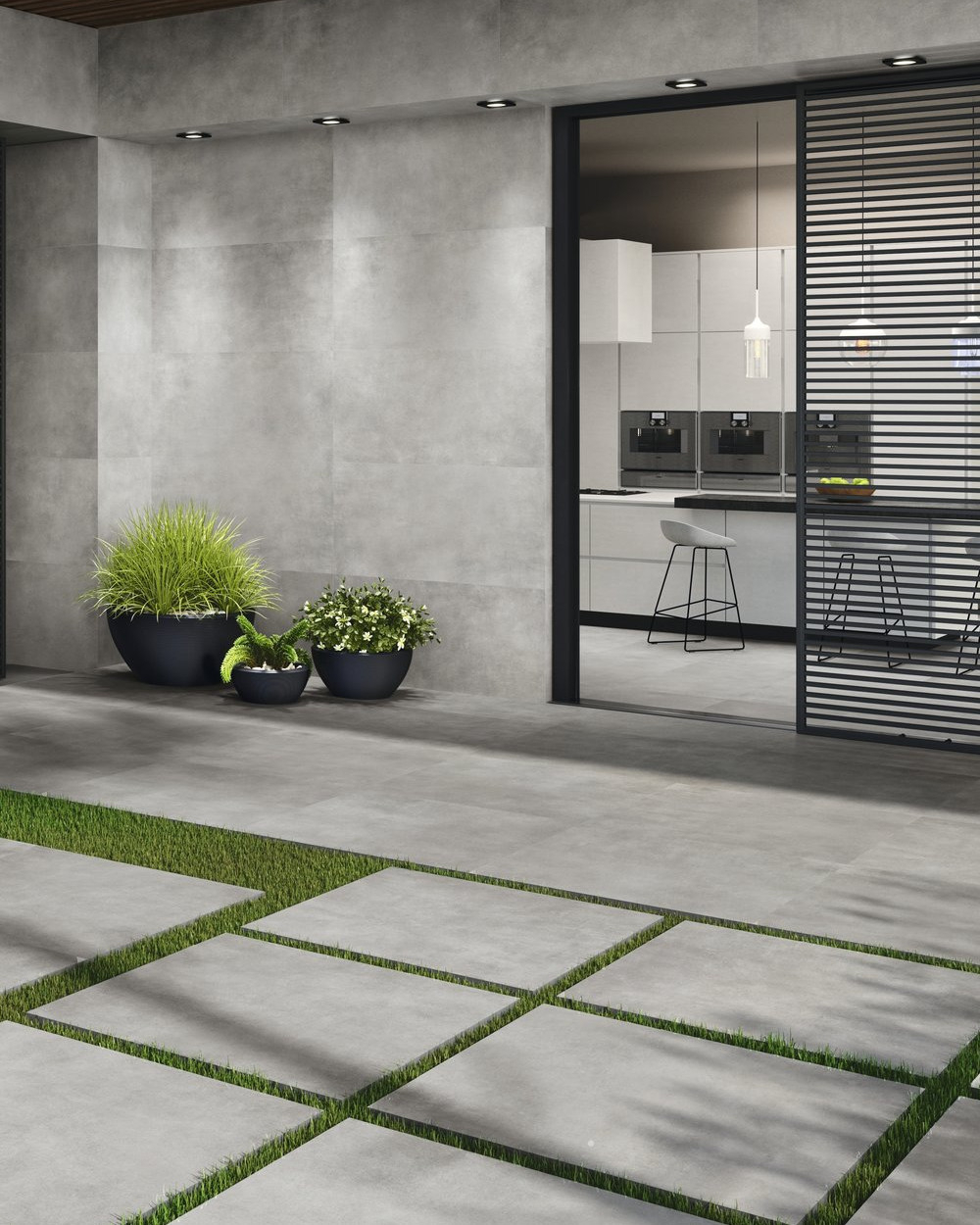 20 mm 90x90 Terrassenplatte Work Cenere | Betondesign