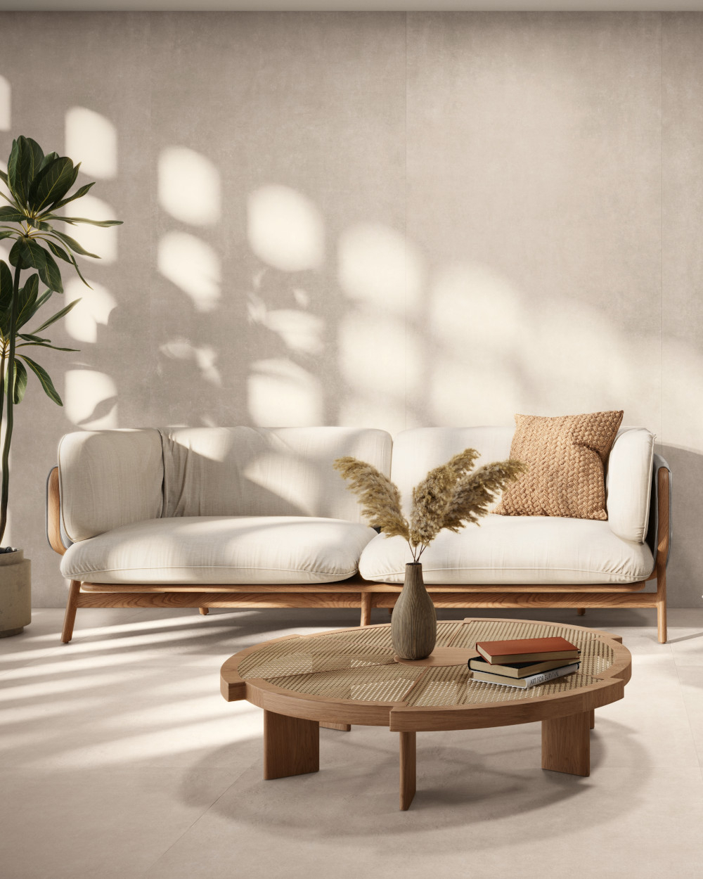 Tile in concrete look taupe 120x280 cm | WORK B Bianco | SAMPLE SHIPPING