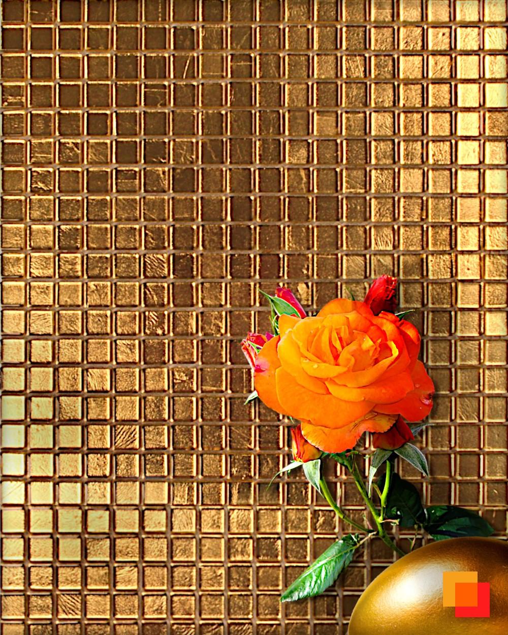 Glasmosaik Mosaikfliesen Mosaik Mosaikglas Fliesen Schwarz Gold Braun 30x30cm 