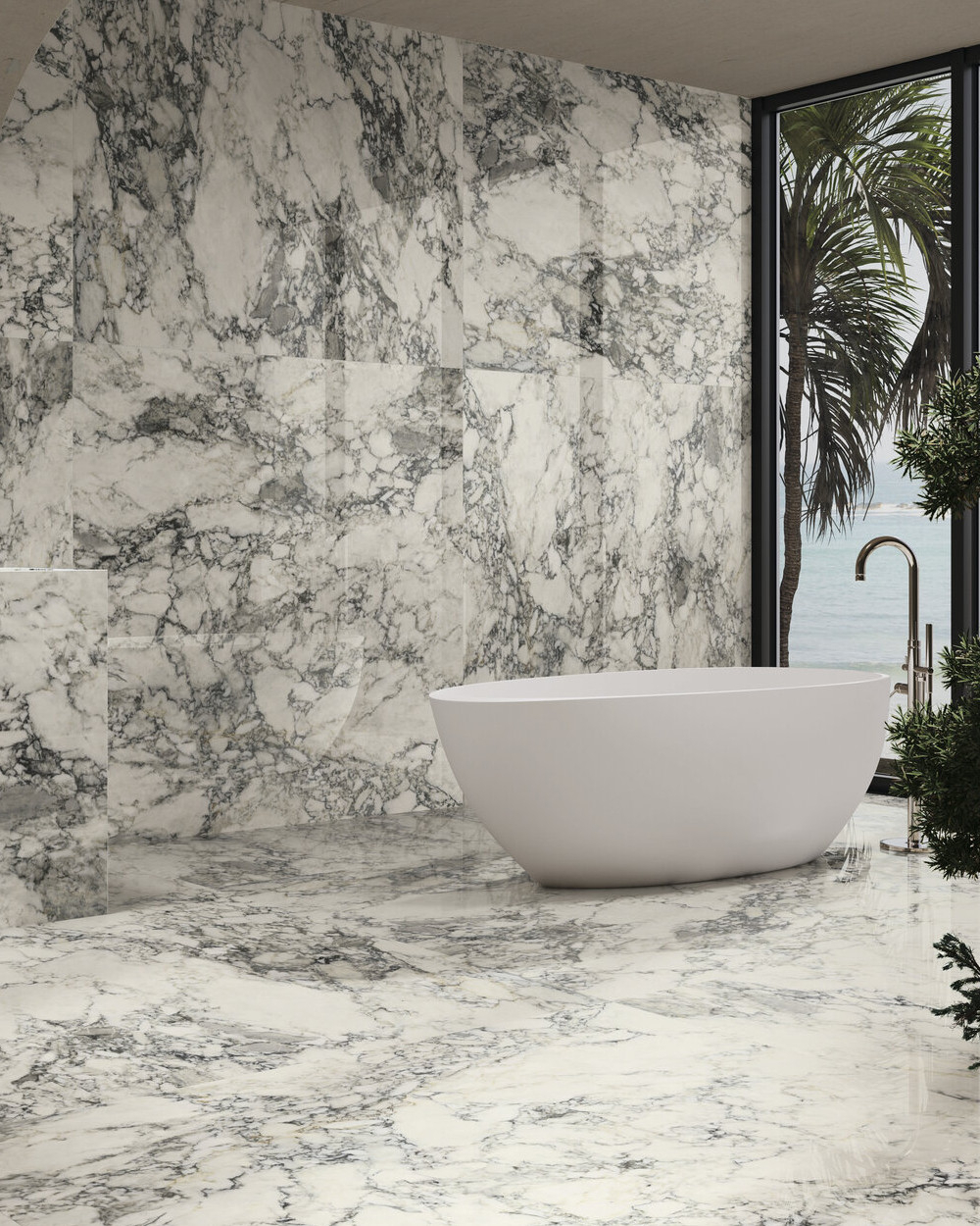 XXL tiles 120x278 Polished Volterra White