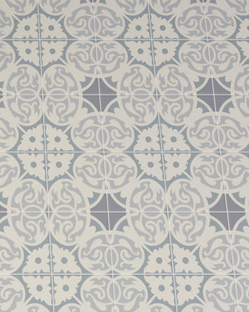 Alt Berlin Virginia: Jugendstil-Fliese in Blau, 14,7x14,7 cm