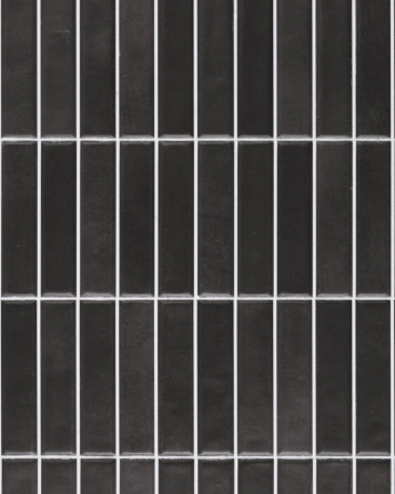 Schwarze Stäbchen-Wandfliese matt, 10x30 cm