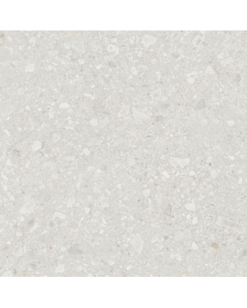 Fliesen Terrazzo Optik Weiß 120x120 cm | Greystone White