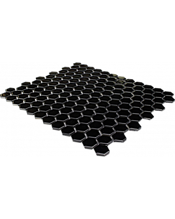 Hexagon Mosaic Black Shiny 26x30 cm