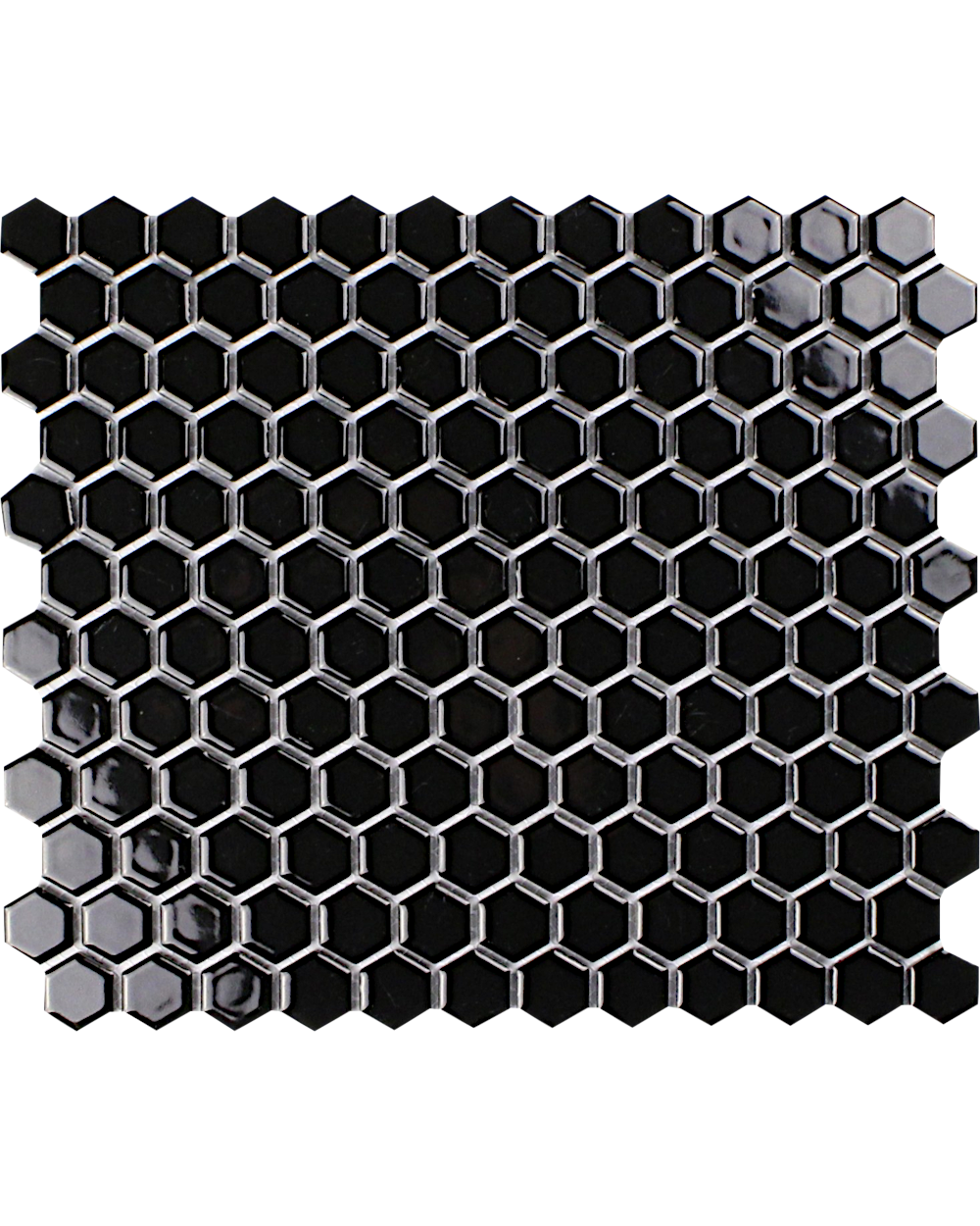 Hexagon Mosaic Black Shiny 26x30 cm