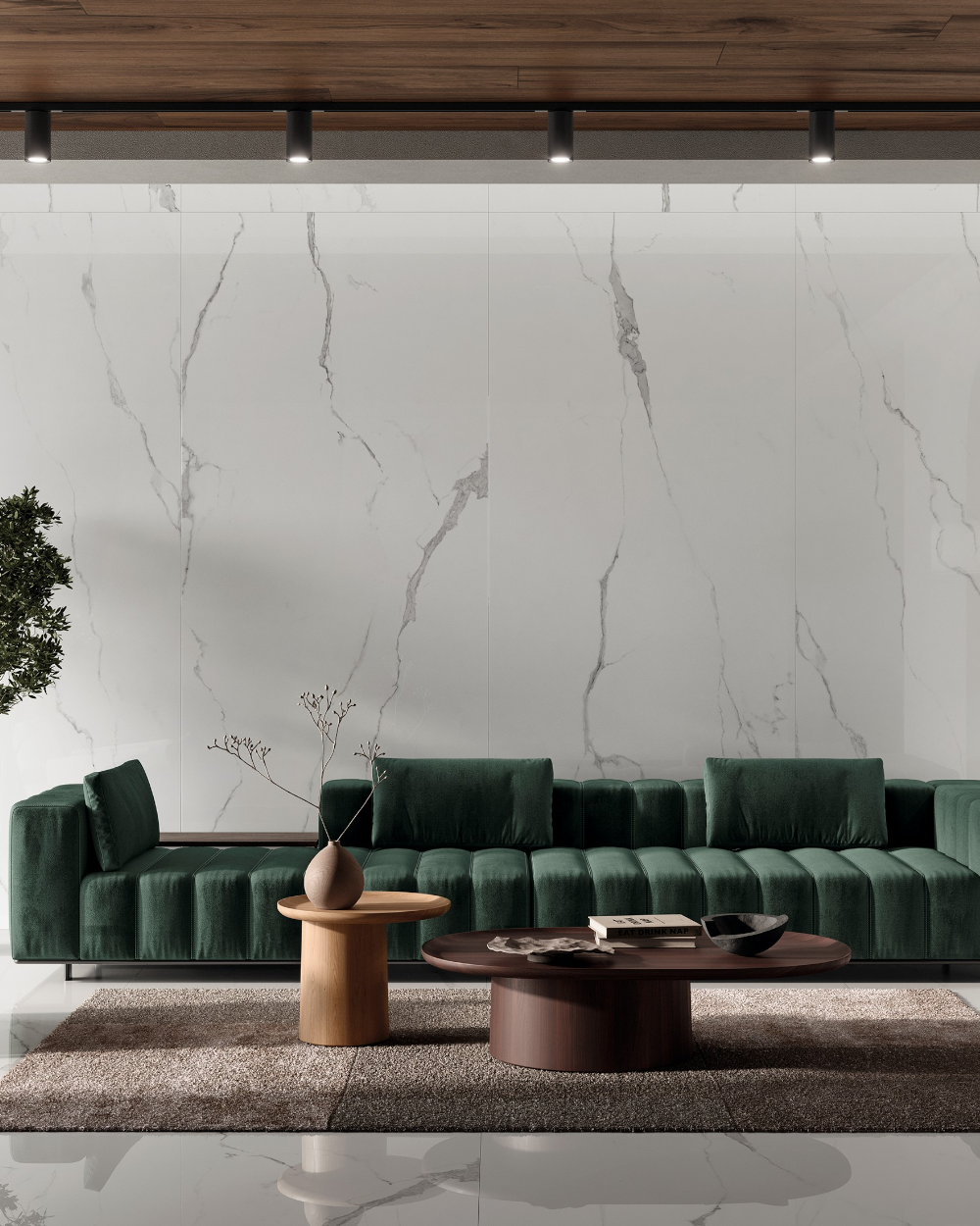 XXL Fliesen 120x280 Poliert Marmoroptik | Ethereal Silver