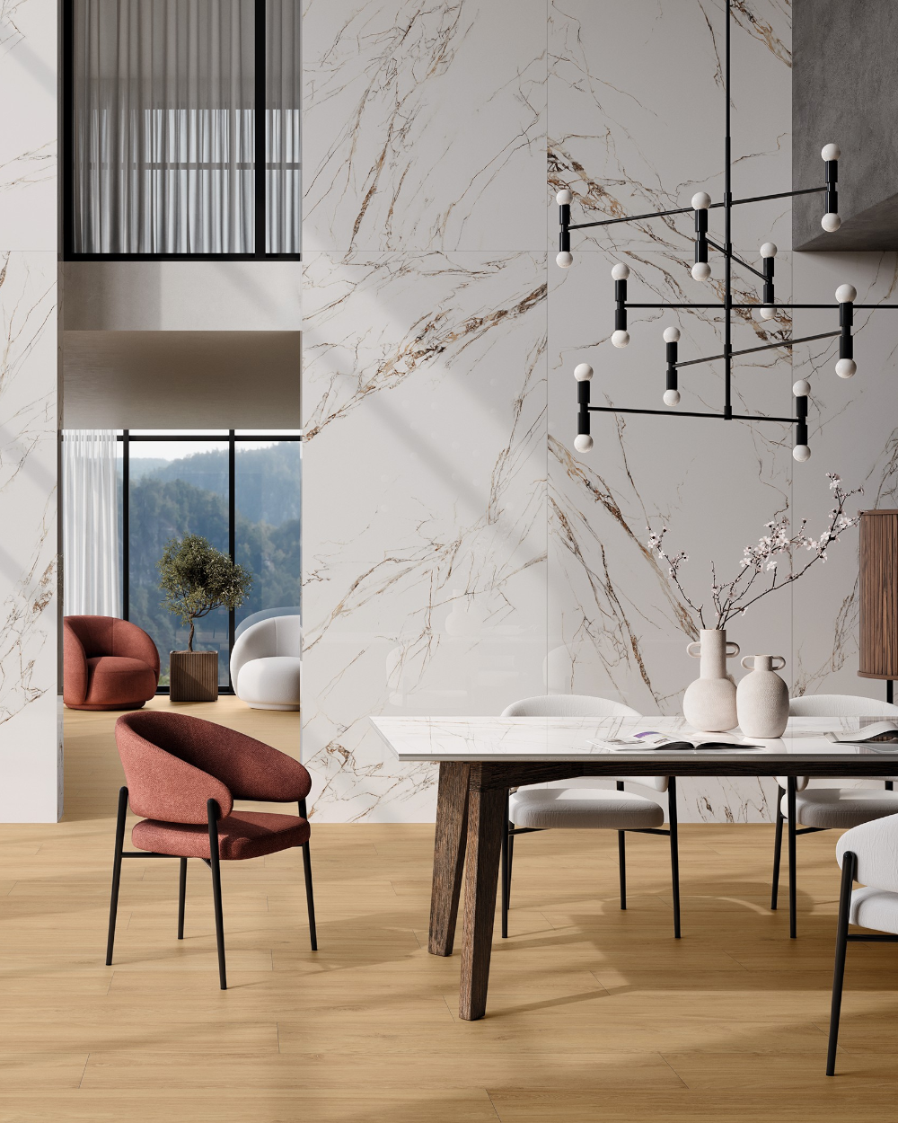 XXL tiles 120x280 Polished Marble look | Indah White