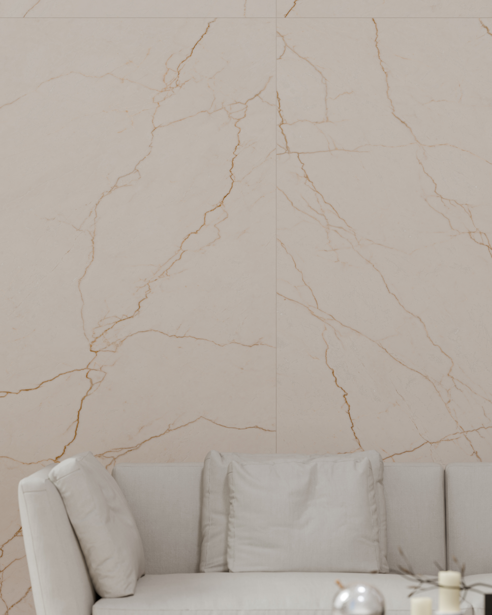 XXL tiles 120x280 cm Matt marble look | Avorio Cream