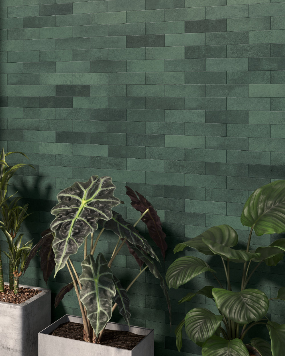 Green wall tiles | Toskana Herb 6.5x20 cm