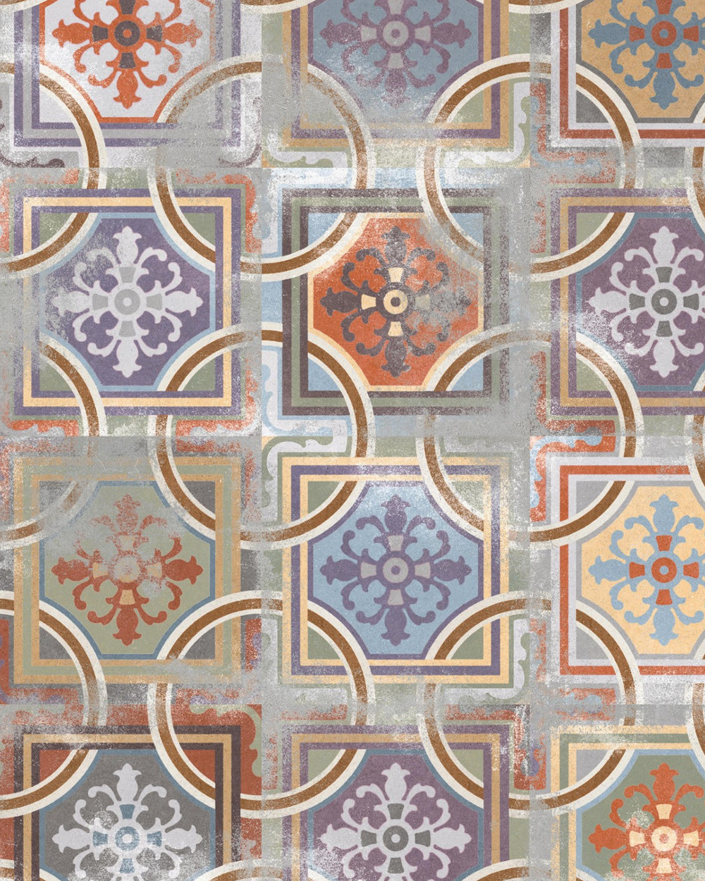 Vintage Floor Tiles Used look 20x20 cm  | Comillas