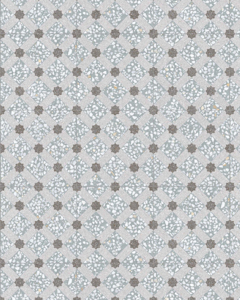 Art Nouveau Floor Tiles Terrazzo Design 30x30 cm Green