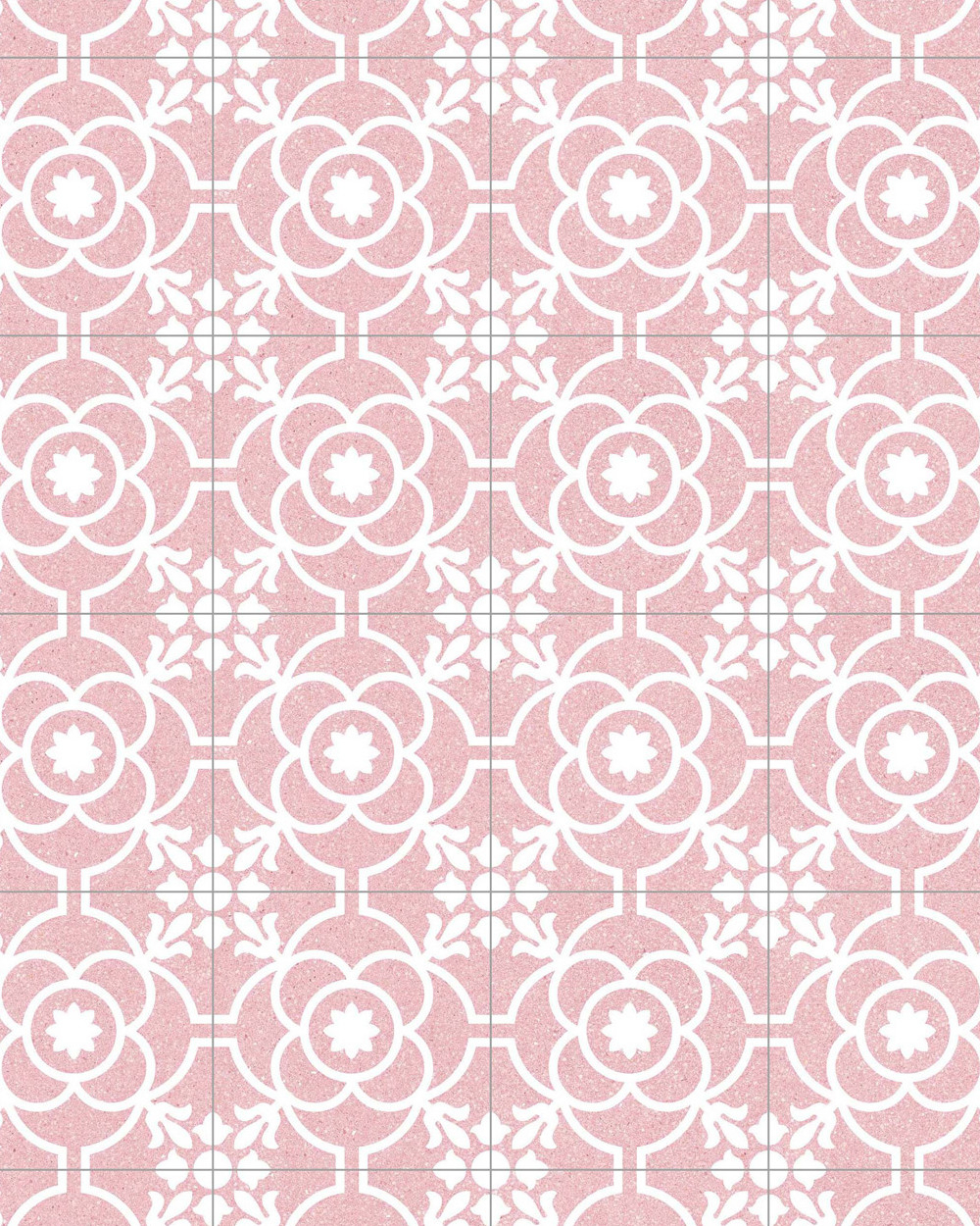 Coral Floor Tiles 20x20 cm Rosa | Art Nouveau Design
