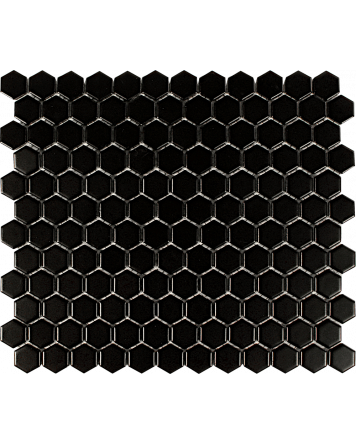 Hexagon Mosaic Black Dull 26x30 cm