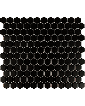 Sechseck Mosaik Schwarz Matt 26x30 cm