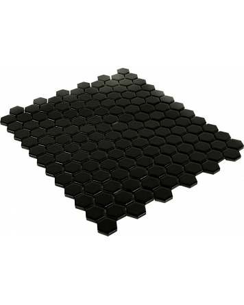 Sechseck Mosaik Schwarz Matt 26x30 cm