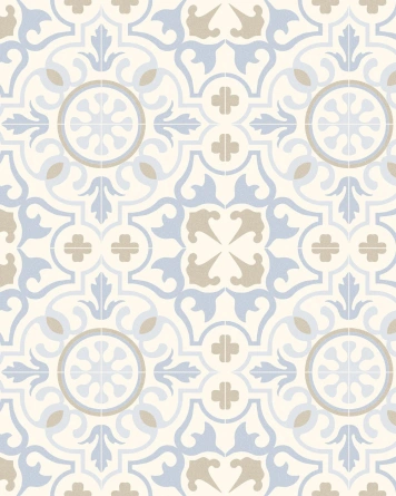 Eriksson Vintage-Fliese in Blau, 20x20 cm, matt