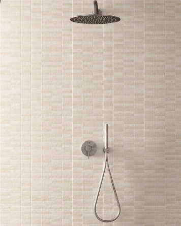 Beige Stäbchen-Wandfliese matt 10x30 cm