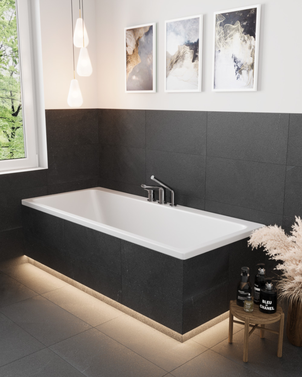 Stone-effect tiles Black 30x60 cm | Burlington Volcano | Sample shipping